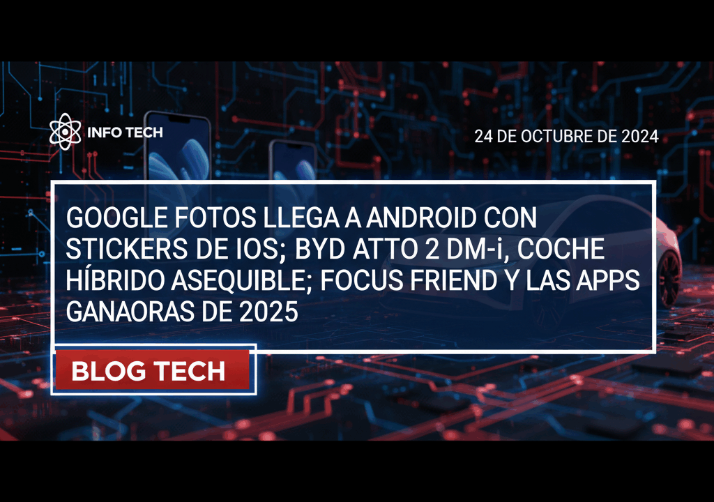Google Fotos llega a Android con stickers de iOS; BYD Atto 2 DM-i, coche híbrido asequible; Focus Friend y las apps ganadoras de 2025