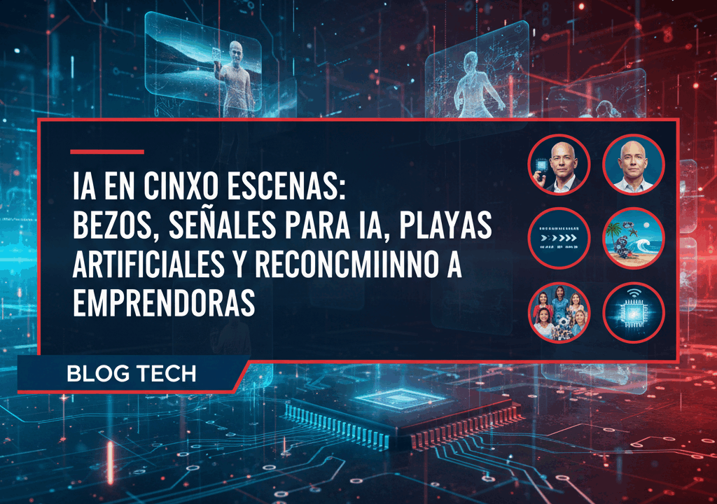 IA en cinco escenas: Bezos, señales para IA, playas artificiales y reconocimiento a emprendedoras