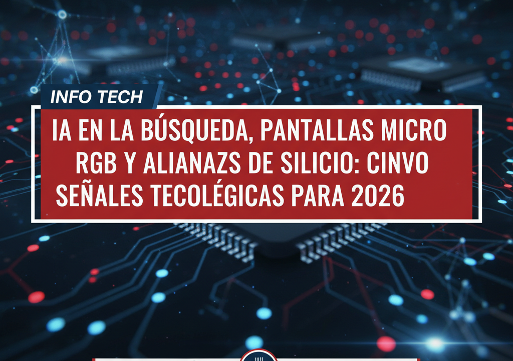 IA en la búsqueda, pantallas Micro RGB y alianzas de silicio: cinco señales tecnológicas para 2026