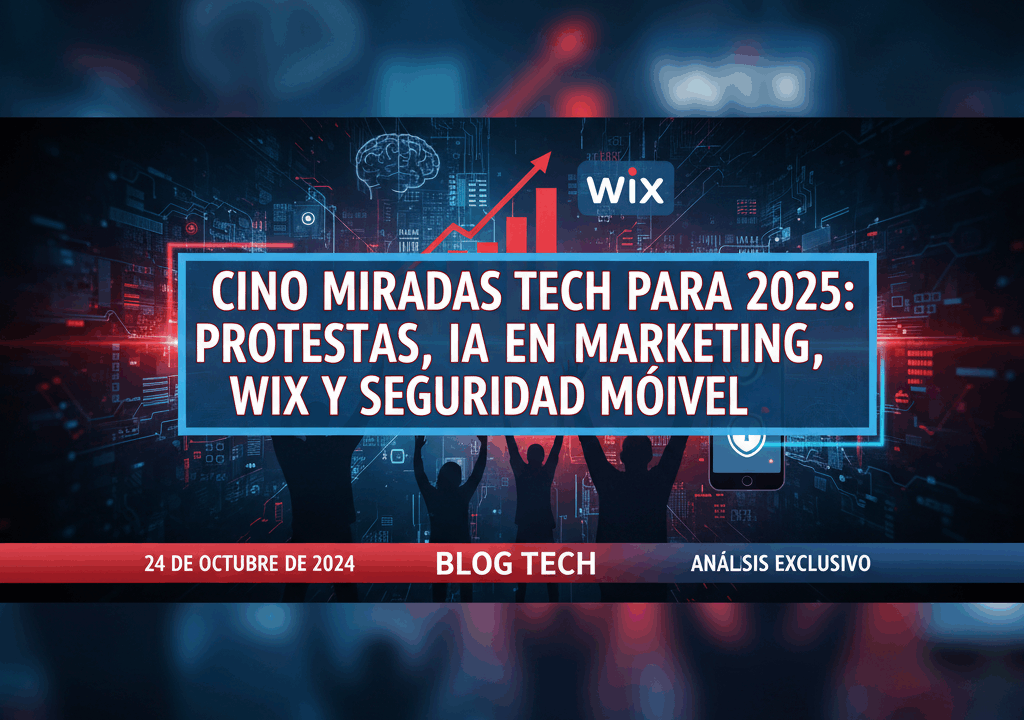 Cinco miradas tech para 2025: protestas, IA en marketing, Wix y seguridad móvil