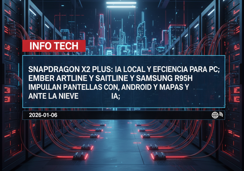 Snapdragon X2 Plus: IA local y eficiencia para PC; Ember Artline y Samsung R95H impulsan pantallas con IA; Android y mapas ante la nieve
