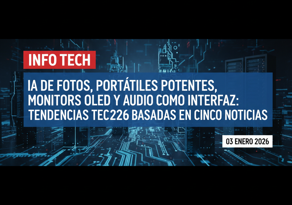 IA de fotos, portátiles potentes, monitores OLED y audio como interfaz: tendencias tech 2026 basadas en cinco noticias