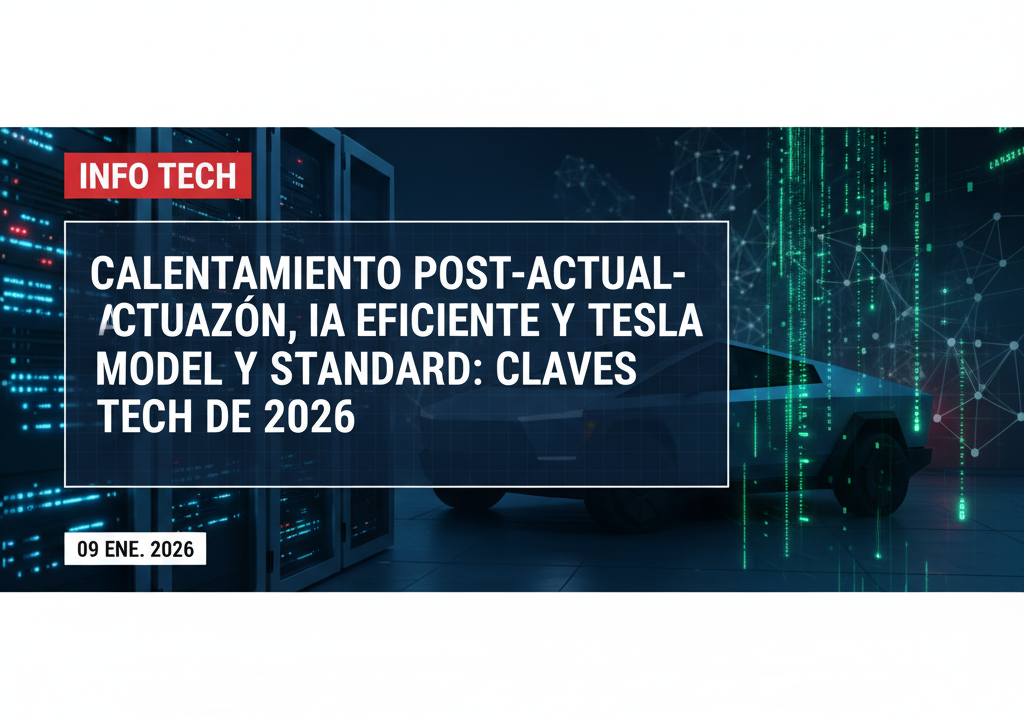 Calentamiento post-actualización, IA eficiente y Tesla Model Y Standard: claves tech de 2026