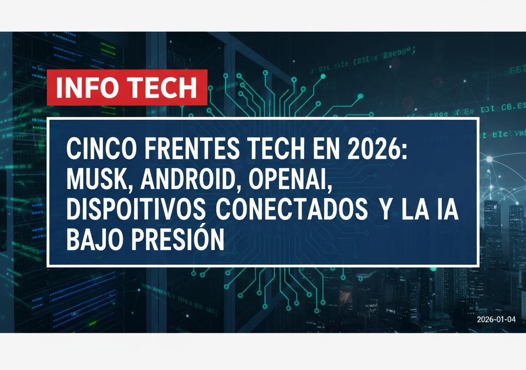 Cinco frentes tech en 2026: Musk, Android, OpenAI, dispositivos conectados y la IA bajo presión