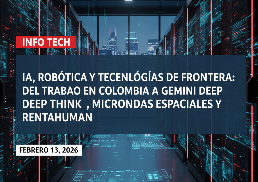 IA, robótica y tecnologías de frontera: del trabajo en Colombia a Gemini Deep Think, microondas espaciales y RentAHuman