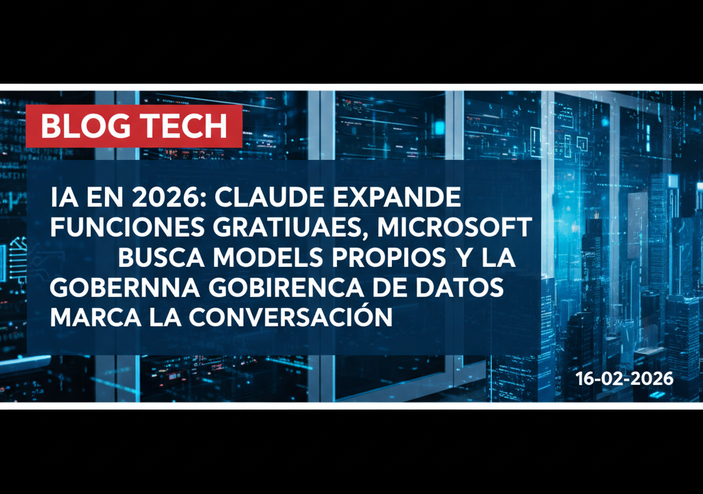 IA en 2026: Claude expande funciones gratuitas, Microsoft busca modelos propios y la gobernanza de datos marca la conversación