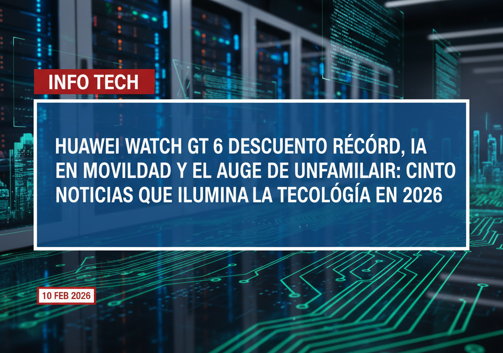 Huawei Watch GT 6 descuento récord, IA en movilidad y el auge de Unfamiliar: cinco noticias que iluminan la tecnología en 2026