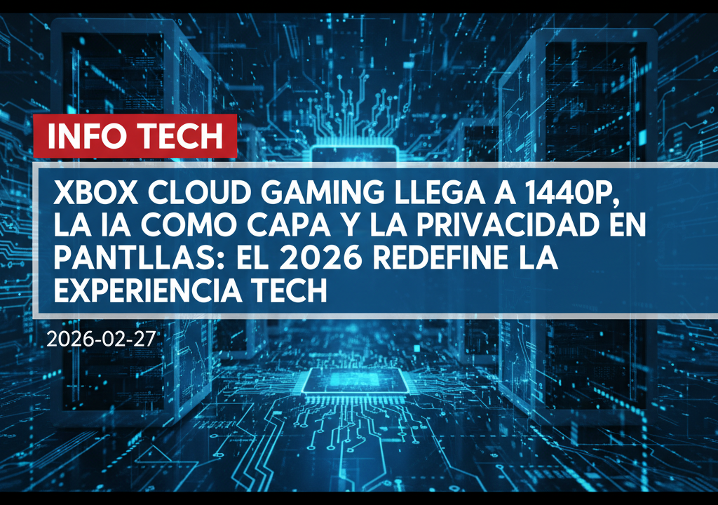 Xbox Cloud Gaming llega a 1440p, la IA como capa y la privacidad en pantallas: el 2026 redefine la experiencia tech