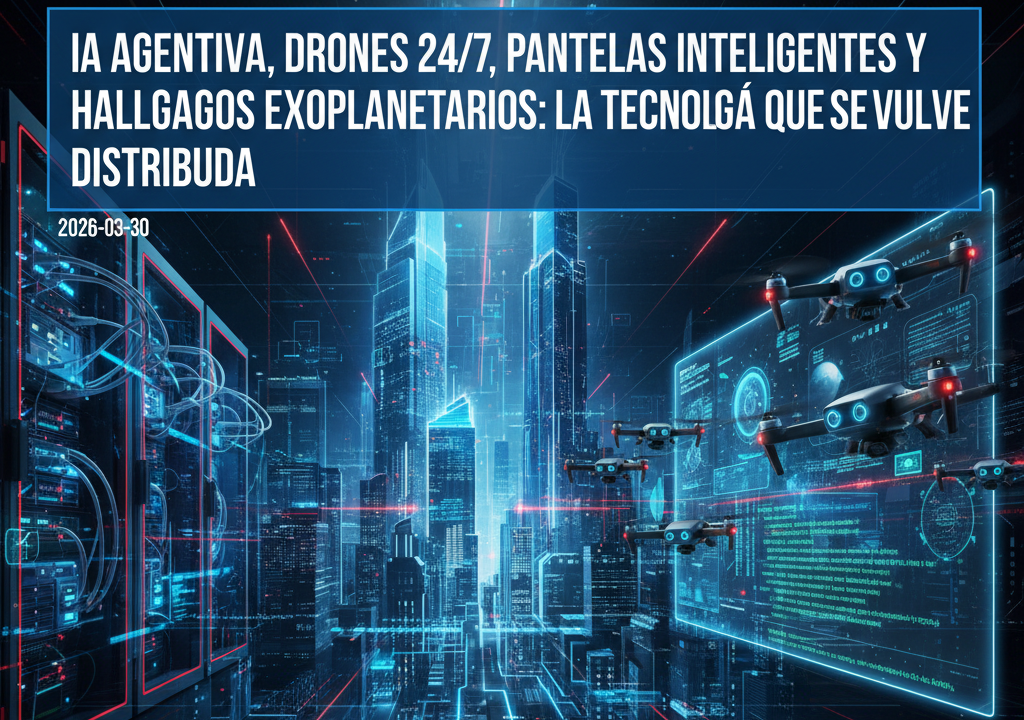 IA agentiva, drones 24/7, pantallas inteligentes y hallazgos exoplanetarios: la tecnología que se vuelve distribuida