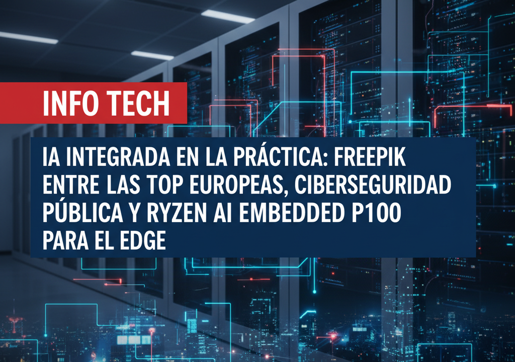 IA integrada en la práctica: Freepik entre las top europeas, ciberseguridad pública y Ryzen AI Embedded P100 para el edge