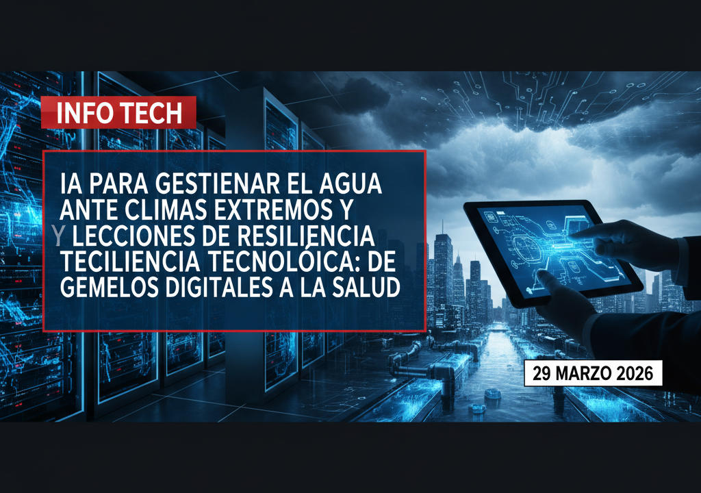 IA para gestionar el agua ante climas extremos y lecciones de resiliencia tecnológica: de gemelos digitales a la salud