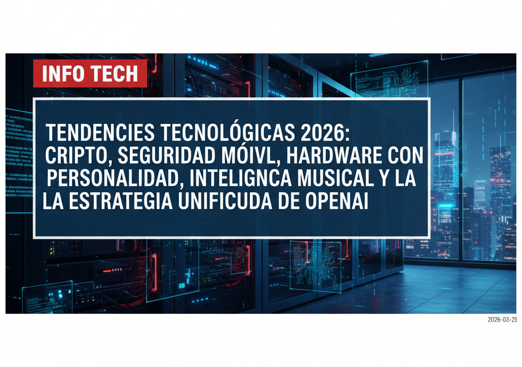 Tendencias tecnológicas 2026: cripto, seguridad móvil, hardware con personalidad, inteligencia musical y la estrategia unificada de OpenAI