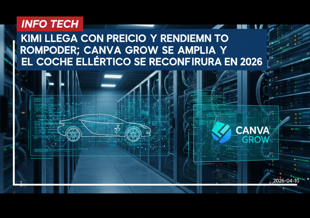 Kimi llega con precio y rendimiento rompedor; Canva Grow se amplia y el coche eléctrico se reconfigura en 2026