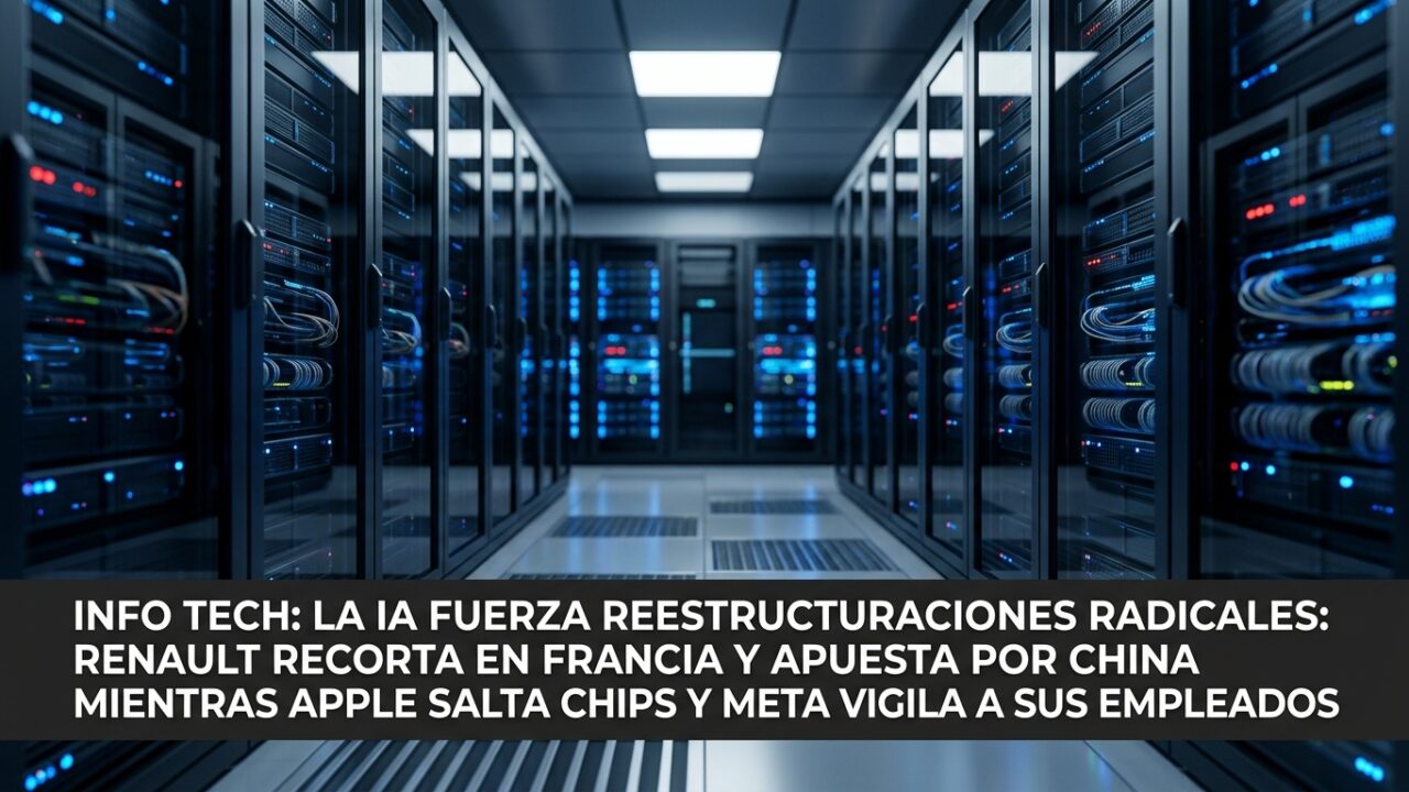 La IA fuerza reestructuraciones radicales: Renault recorta en Francia y apuesta por China mientras Apple salta chips y Meta vigila a sus empleados