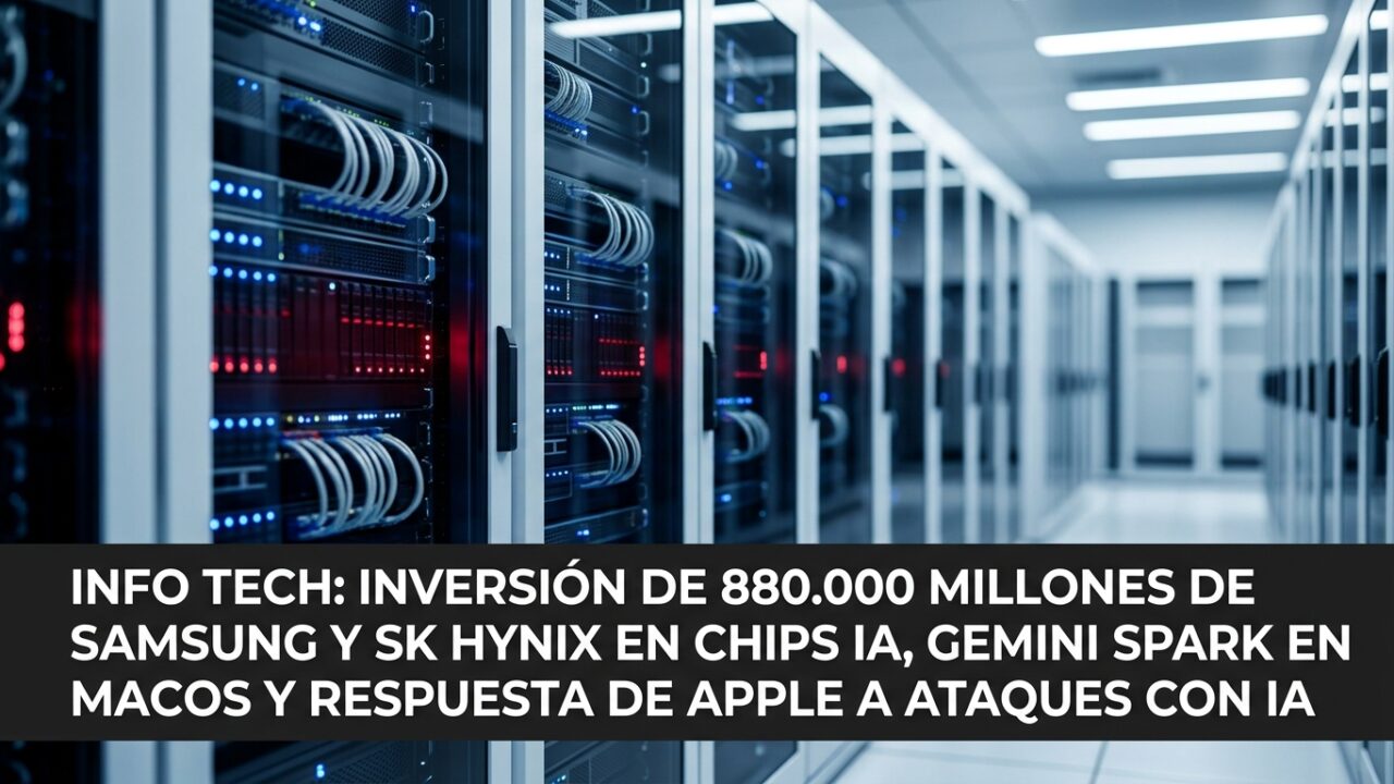 Inversión de 880.000 millones de Samsung y SK Hynix en chips IA, Gemini Spark en macOS y respuesta de Apple a ataques con IA